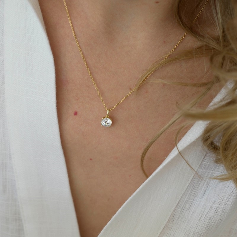 LUXURY Vedhæng i 14 kt hvidguld med lab-grown diamant 0,25-1,0 ct